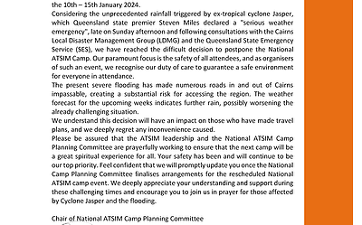 National ATSIM Camp 2024 Statement